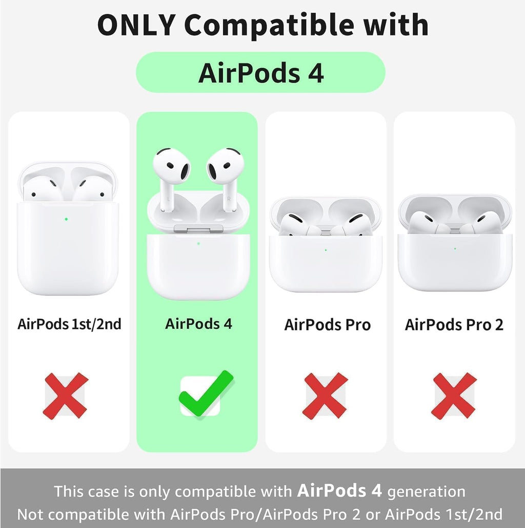 Premium Protective Case for Airpods 4Th Generation - Stylish & Durable Air Pods Case with Keychain for Air Pod & Air Pods Accessories（Pink）