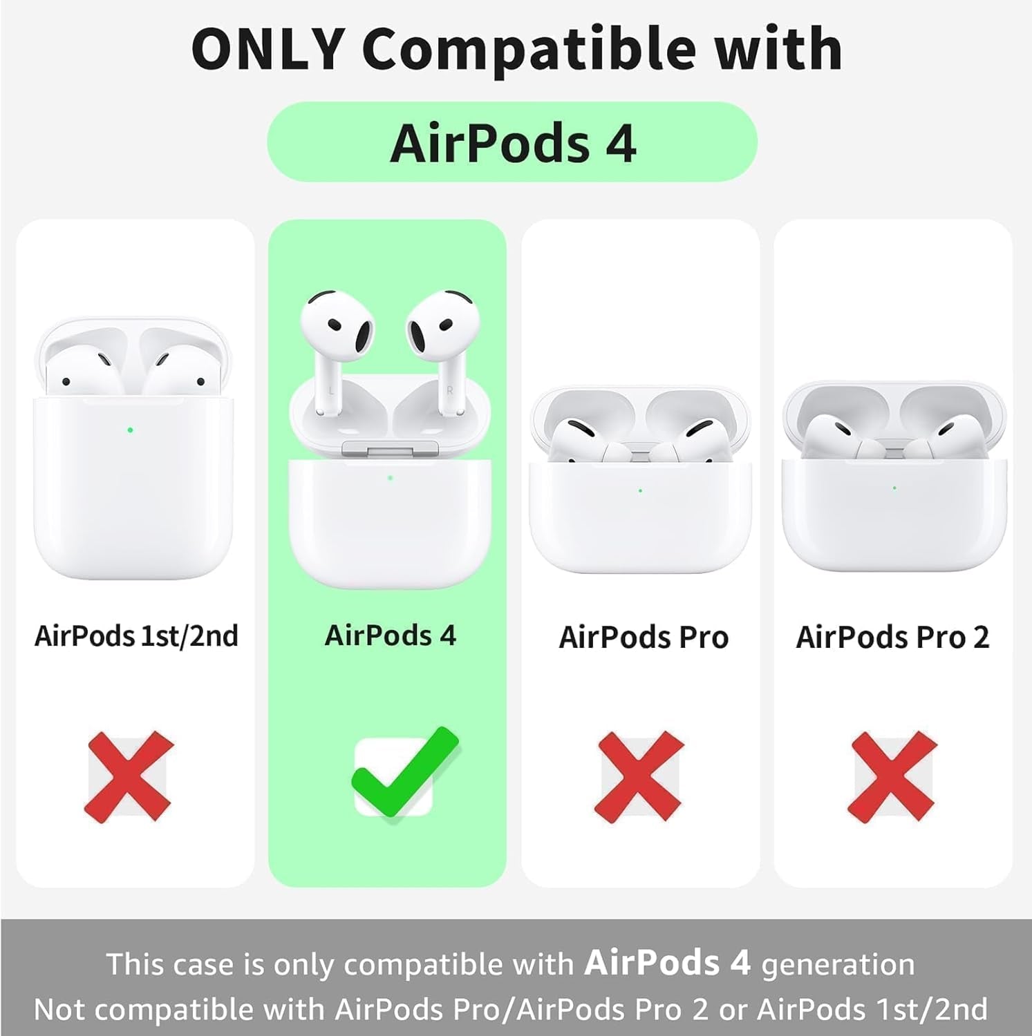Premium Protective Case for Airpods 4Th Generation - Stylish & Durable Air Pods Case with Keychain for Air Pod & Air Pods Accessories（Pink）